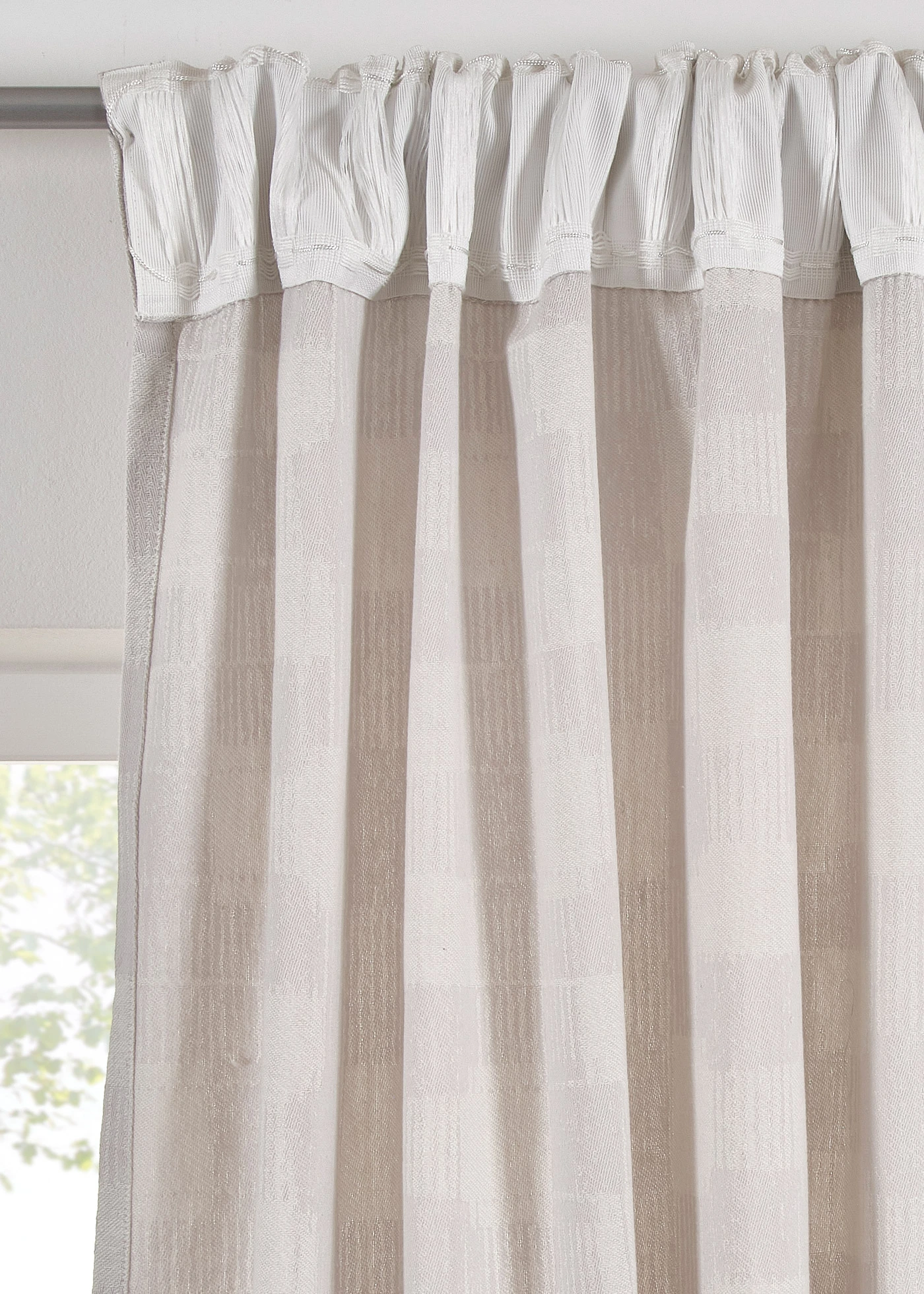 Rideau en coton tissé jacquard (1 pce) • gris clair • Boutique bonprix