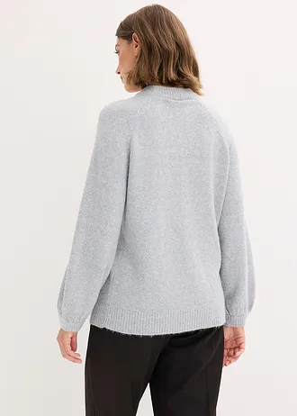 Pull en fine maille • gris clair chiné • Boutique bonprix