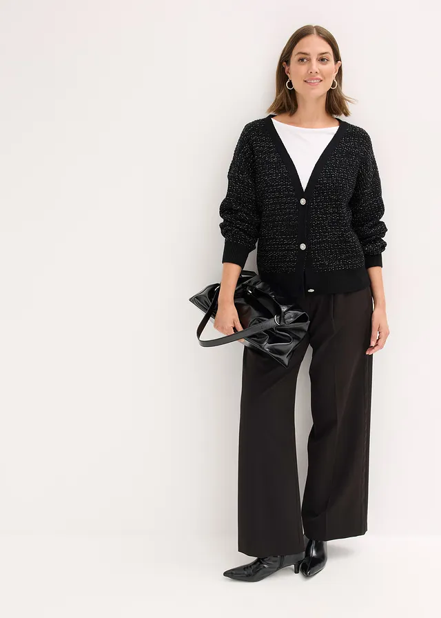 Vest van soepele viscose-mix zwart