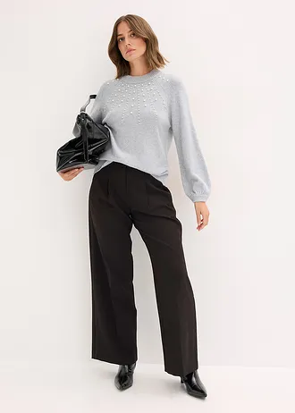 Pull en fine maille • gris clair chiné • Boutique bonprix