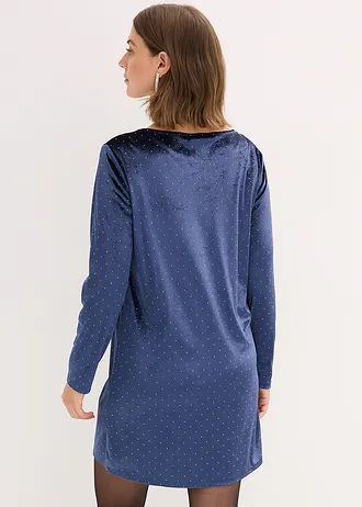 Jurk, Kleur: donkerblauw metallic