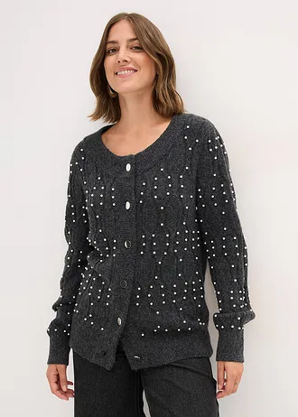 Pletený kabátek • antracitový melír • bonprix obchod