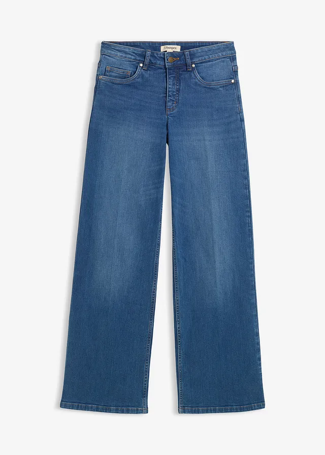 Wide Leg farmer, Mid Waist, bio-pamut
