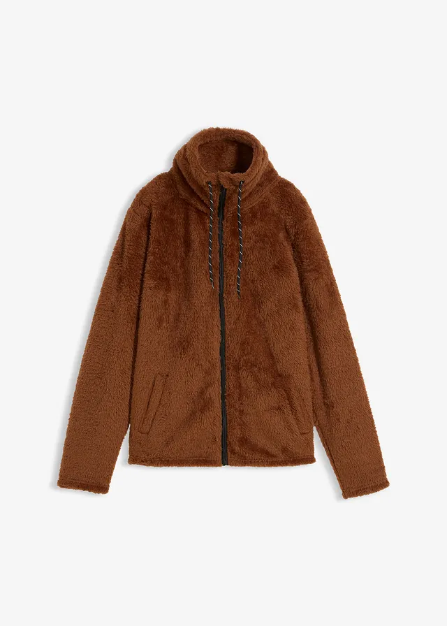 Veste en polaire peluche, Couleur: brique