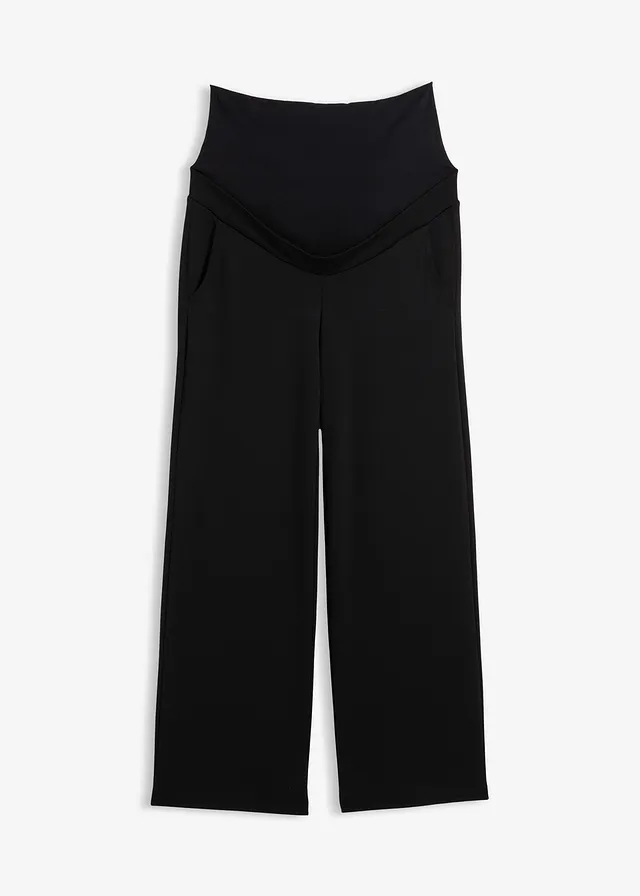 Pantaloni de gravide din material confortabil Punto di Roma, cu crac larg • negru • magazin bonprix