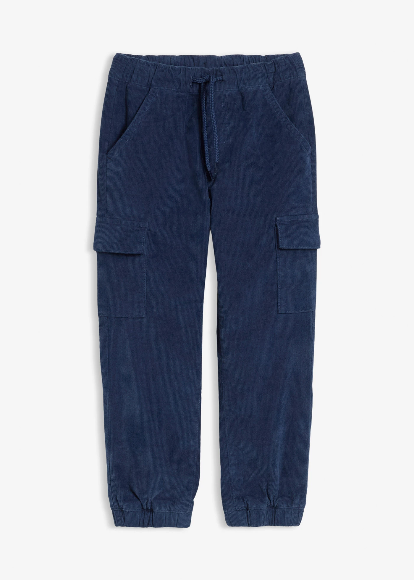 Pantalon cargo chaud en velours côtelé avec doublure jersey • bleu profond • Boutique bonprix