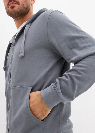 Hoodie met ritssluiting, regular fit • grijsblauw • bonprix online shop