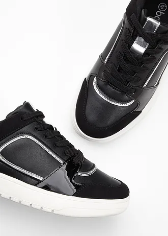 Sneakers avec détails léopard • noir/argenté • Boutique bonprix