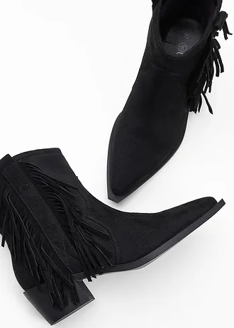 Bottines santiag à franges • noir • Boutique bonprix
