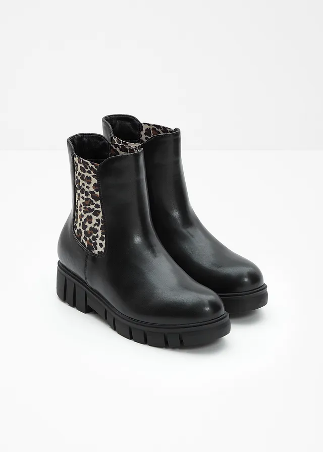 Chelsea boots, Kleur: zwart luipaardprint