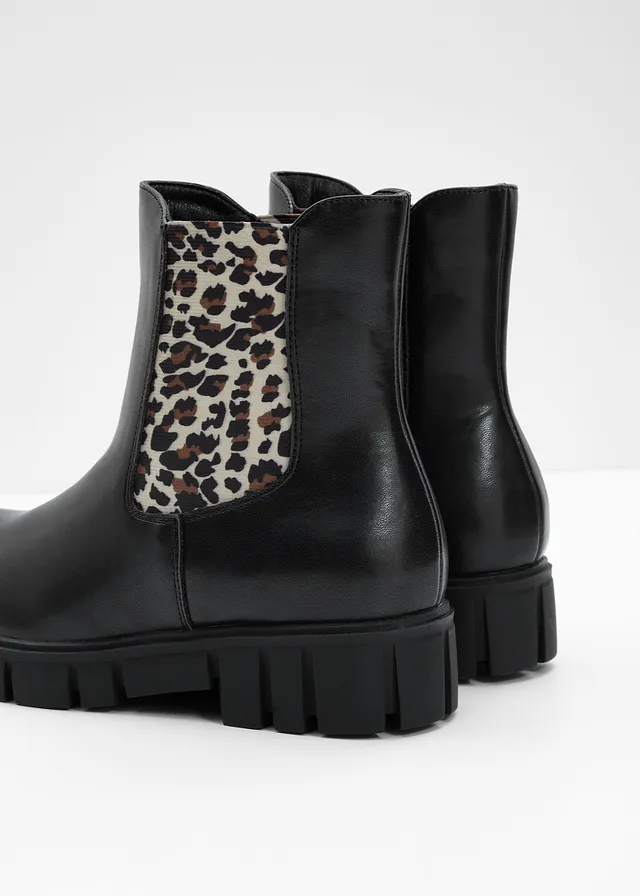 Cizme scurte chelsea • negru leo • magazin bonprix