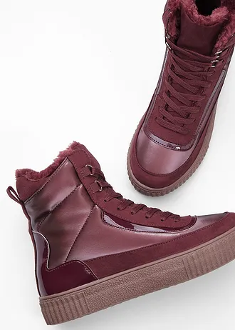 Boots fourrées à lacets • bordeaux • Boutique bonprix