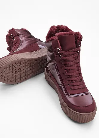 Boots fourrées à lacets • bordeaux • Boutique bonprix