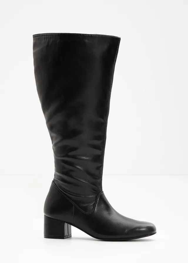 Bottes à tige large, Couleur: noir