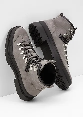 Boots fourrées à lacets • gris • Boutique bonprix