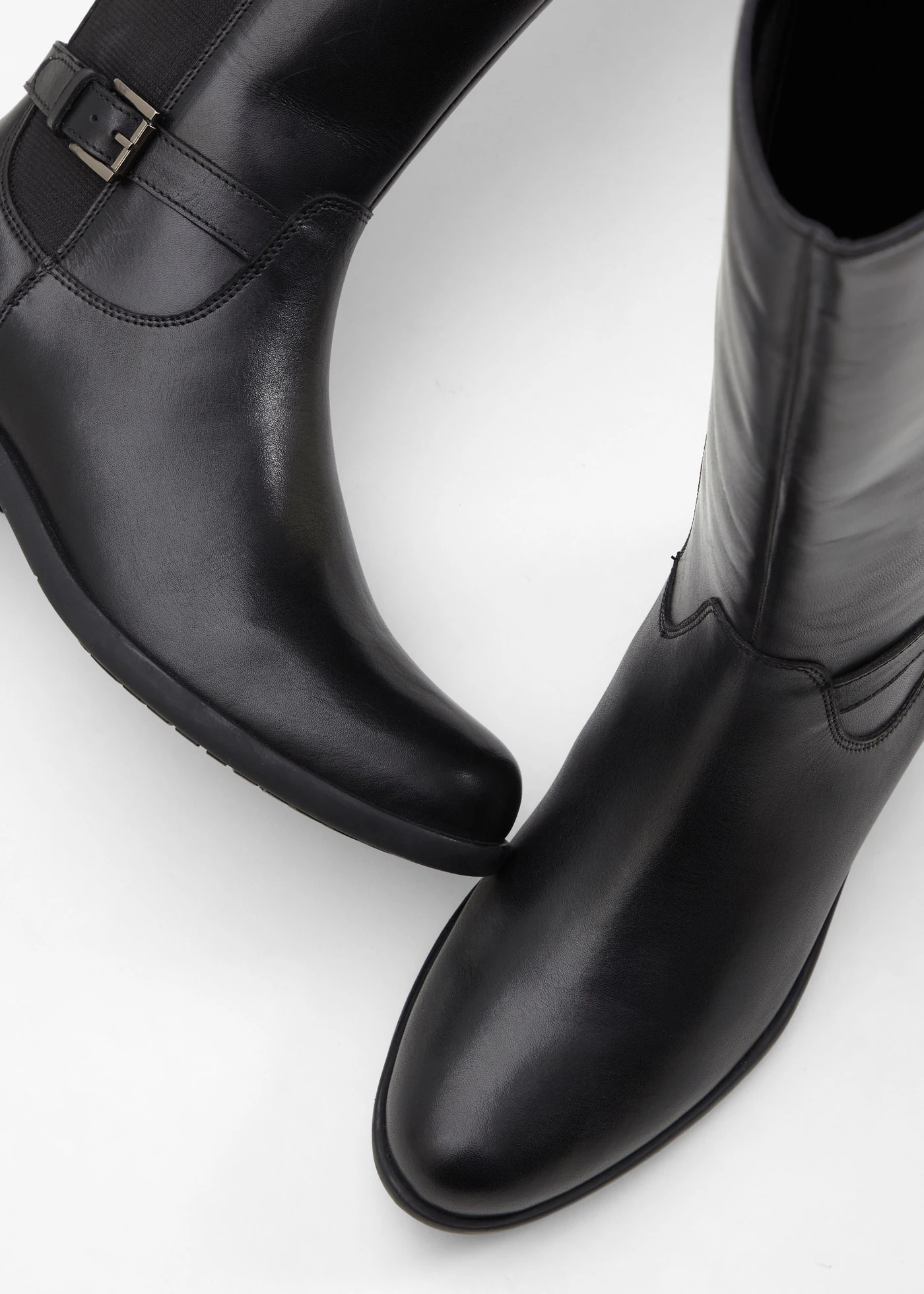 Kožené kozačky • černá • bonprix obchod