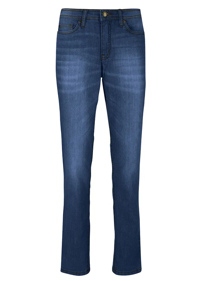 Comfort stretch mom jeans, mid waist • donkerblauw used • bonprix online shop