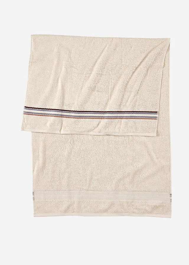 Serviette de toilette avec détails rayés