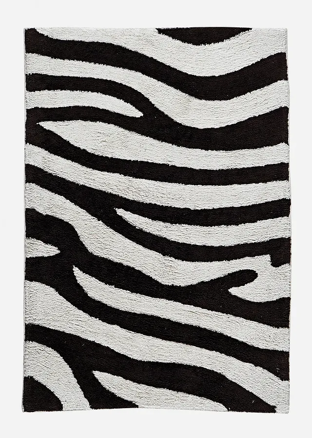 Fürdőszobaszőnyeg zebra mintával • fekete • bonprix áruház