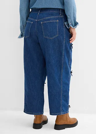 Džíny Barrel, High Waist, pohodlný pas, barva: modrý denim used