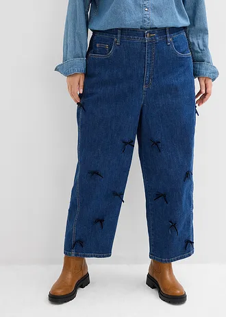 Džíny Barrel, High Waist, pohodlný pas, barva: modrý denim used