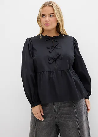 Blouse ornée de nœuds, Couleur: noir