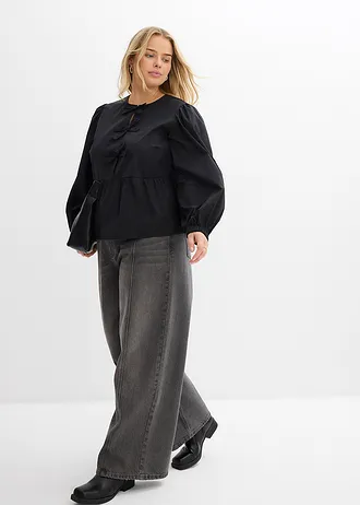 Blouse ornée de nœuds, Couleur: noir