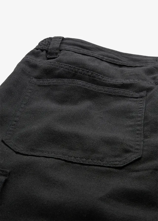 Pantalon cargo et loose à doublure chaude en flanelle et taille élastiquée, droit • noir • product-page.page-title-suffix
