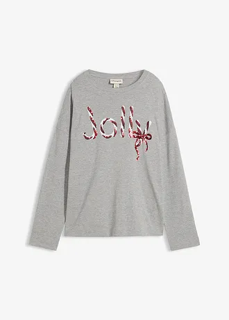 Longsleeve van puur biologisch katoen, Kleur: lichtgrijs gemêleerd