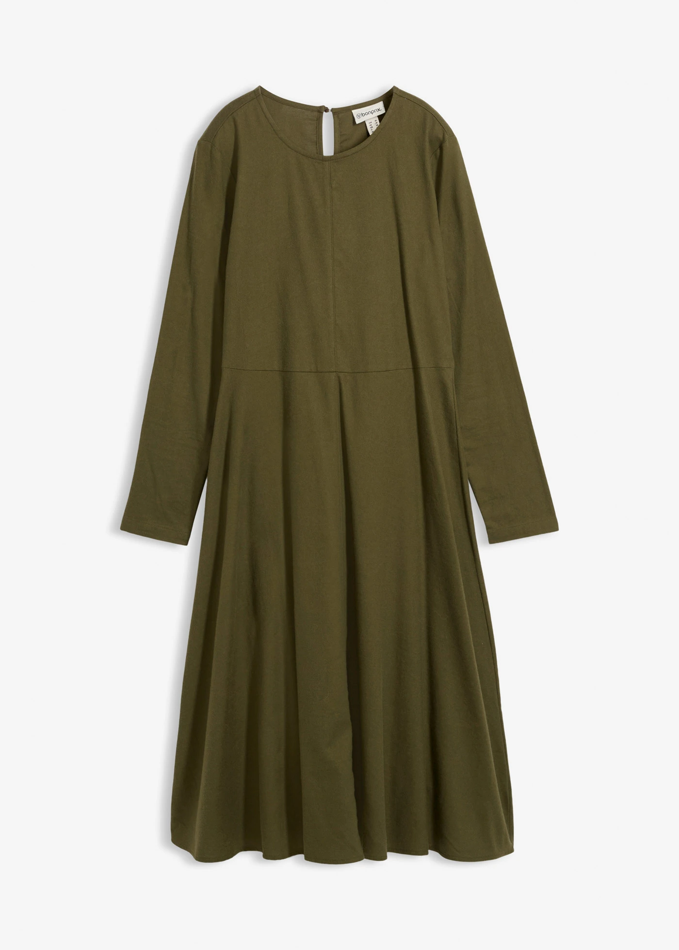 Robe légère en flanelle 100% coton • olive foncé • Boutique bonprix