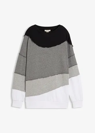 Sweat-shirt doux • gris chiné-noir-blanc • Boutique bonprix
