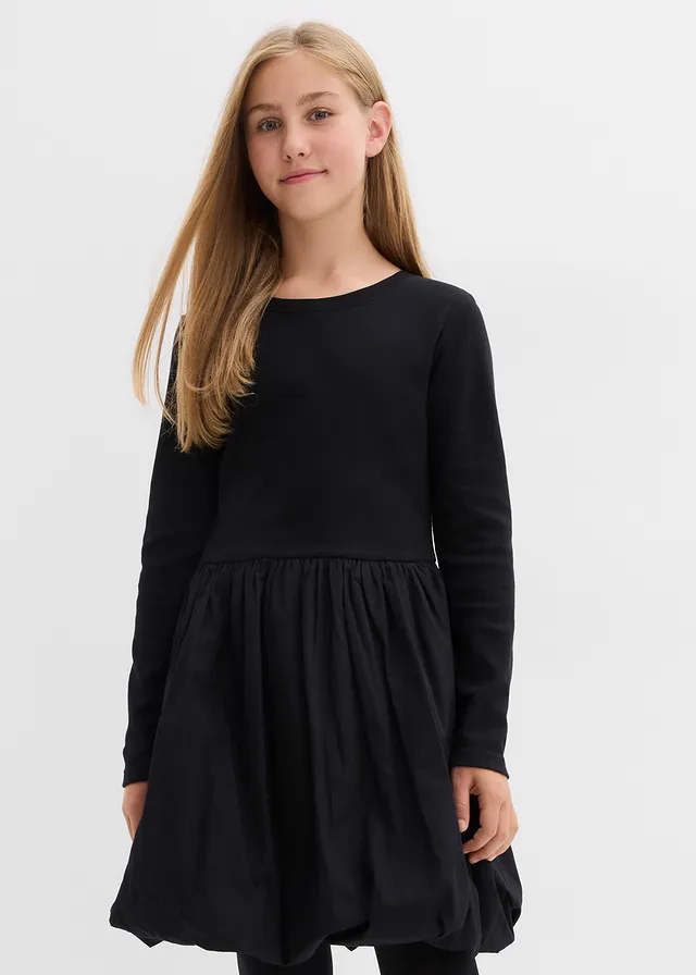Mini jurk van biologisch katoen, Kleur: zwart