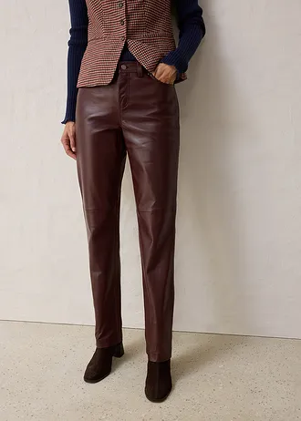 Kožené kalhoty z jehněčí kůže nappa • kávově hnědá • bonprix obchod