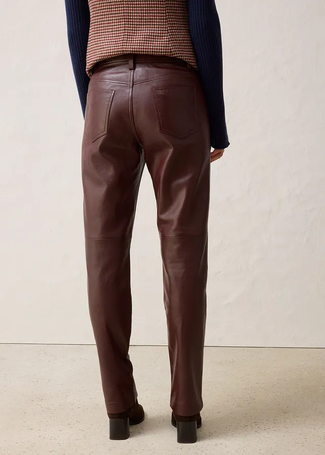 Leren broek van lamsnappa • koffiebruin • product-page.page-title-suffix