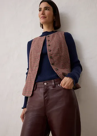 Kožené kalhoty z jehněčí kůže nappa • kávově hnědá • bonprix obchod