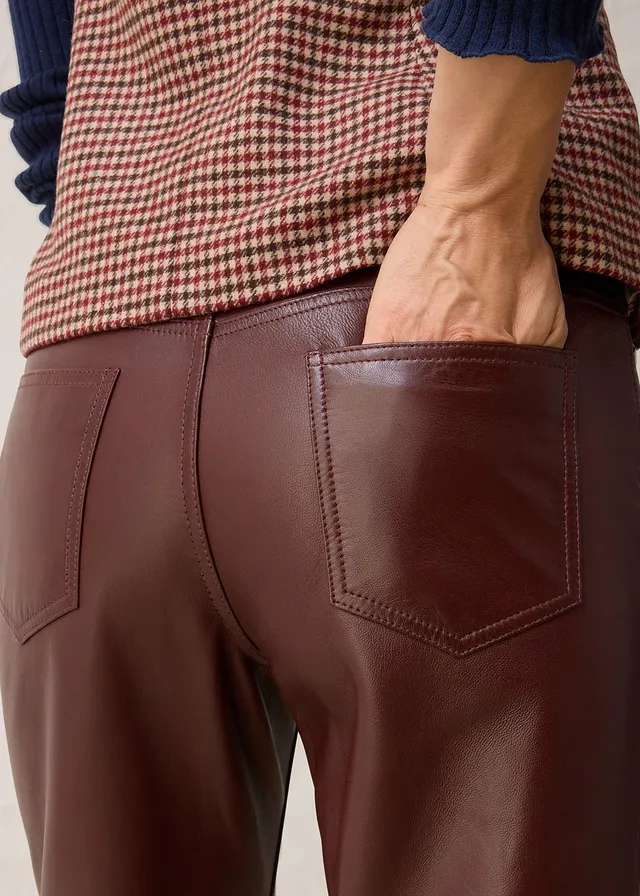Leren broek van lamsnappa • koffiebruin • product-page.page-title-suffix