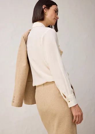 Wollen rok met visgraatpatroon • natuurbeige mêlee • bonprix online shop