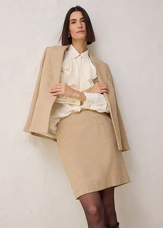 Wollen rok met visgraatpatroon • natuurbeige mêlee • bonprix online shop