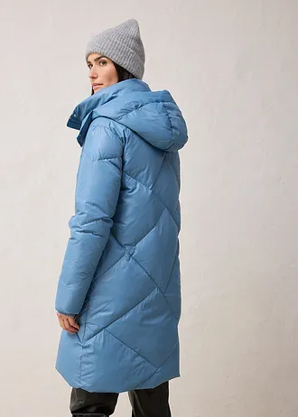 Lange donsjas met gerecycled dons, waterafstotend, Kleur: grijsblauw