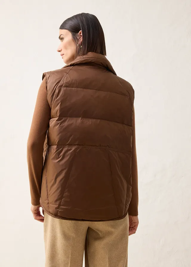 Doudoune sans manches avec duvet recyclé, Couleur: marron