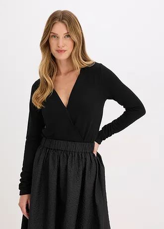 Body en viscose mélangée au tombé fluide • noir • Boutique bonprix