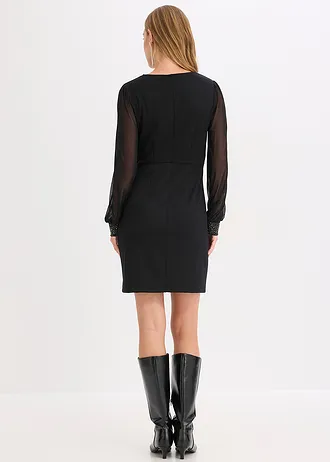 Žerzejové šaty, barva: černá