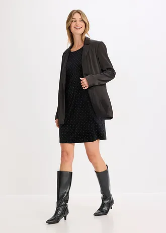 Jurk, Kleur: zwart metallic