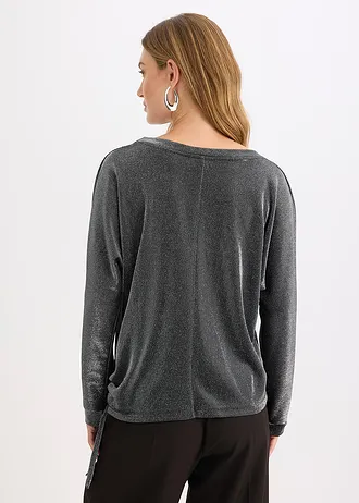 Hosszú ujjú póló • fekete/ezüstszín • bonprix áruház