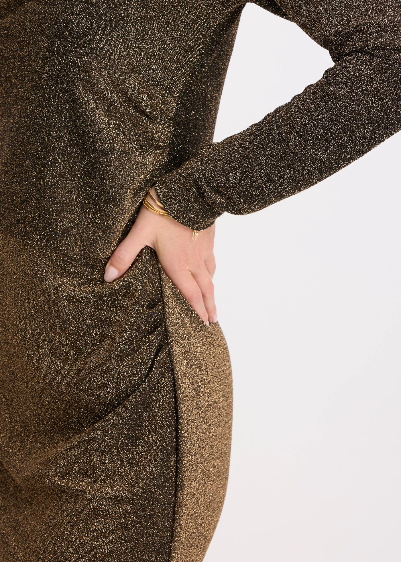 Jersey jurk • zwart/goudkleur • bonprix online shop