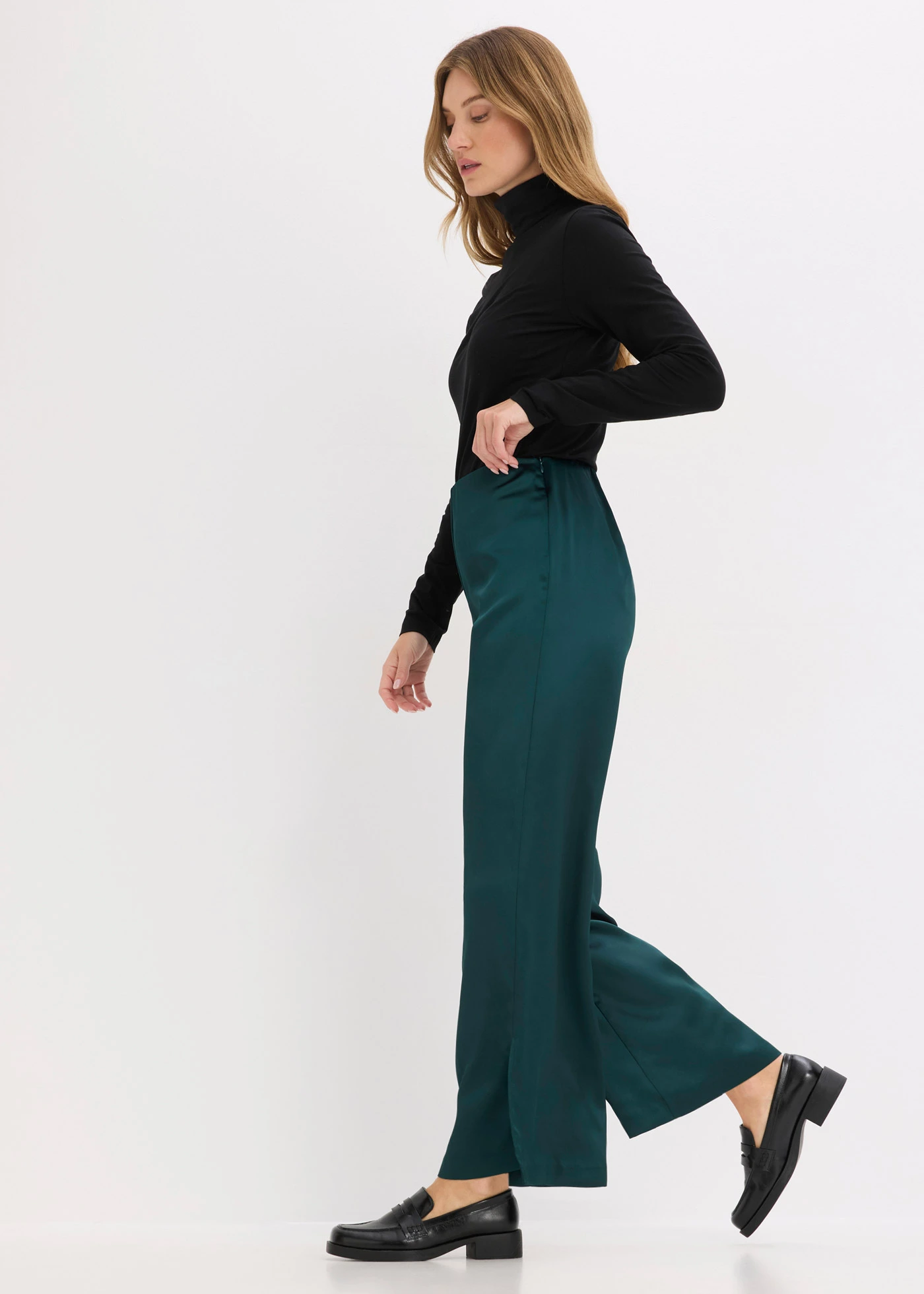 Pantalon palazzo • vert profond • Boutique bonprix
