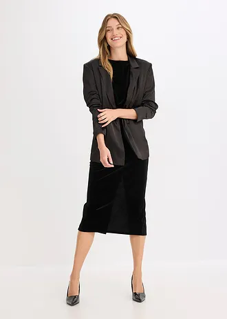 Midi jurk, Kleur: zwart