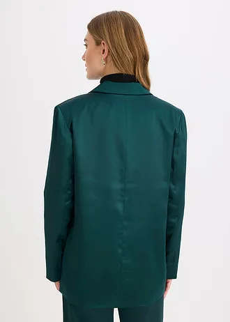 Blazer oversize en satin • vert profond • Boutique bonprix