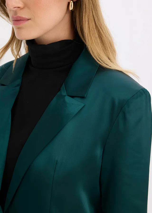 Blazer oversize en satin • vert profond • product-page.page-title-suffix