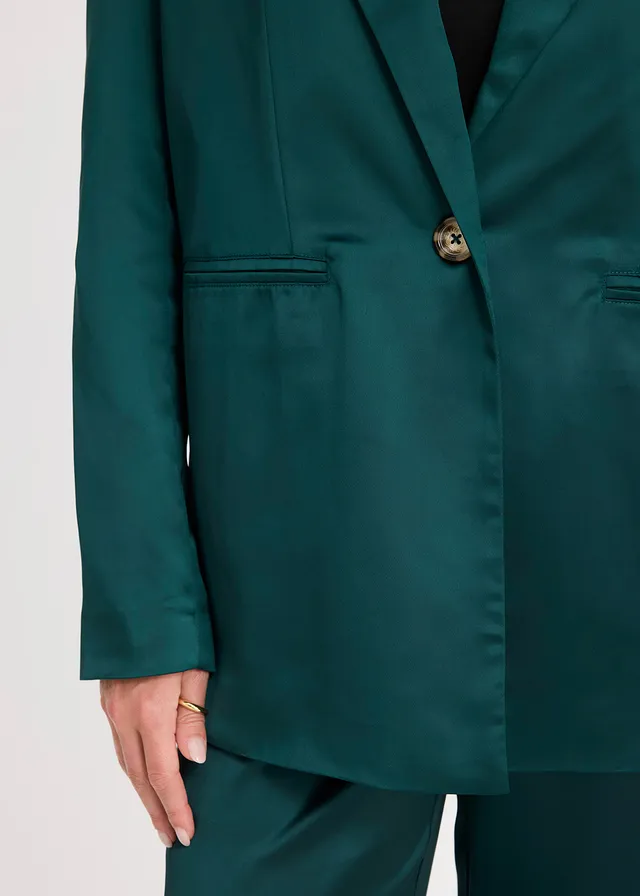 Blazer oversize en satin • vert profond • product-page.page-title-suffix